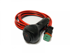 VP57003 Cigarette lighter socket, Red indicator, with DT connector, 2m, 7A
