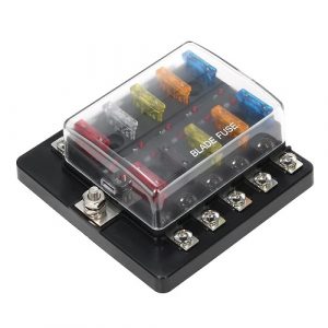 VP91026  10 Way Blade Fuse Block with Red LED Indicator, screw Terminals